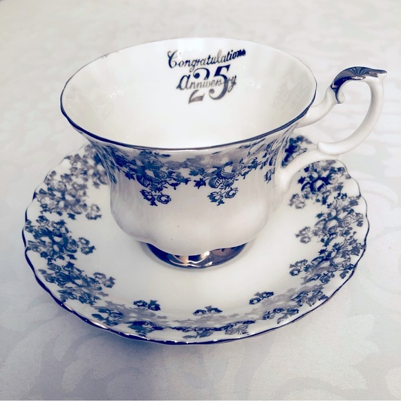 Royal Albert Other - Royal Albert “Congratulations 25 Anniversary”Tea Cup and Saucer Set England 🆕